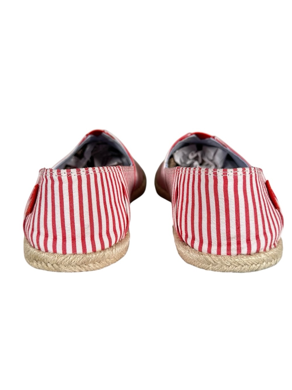 L.L.BEAN Red & White Stripe Espadrille Flats - Picture 6 of 9